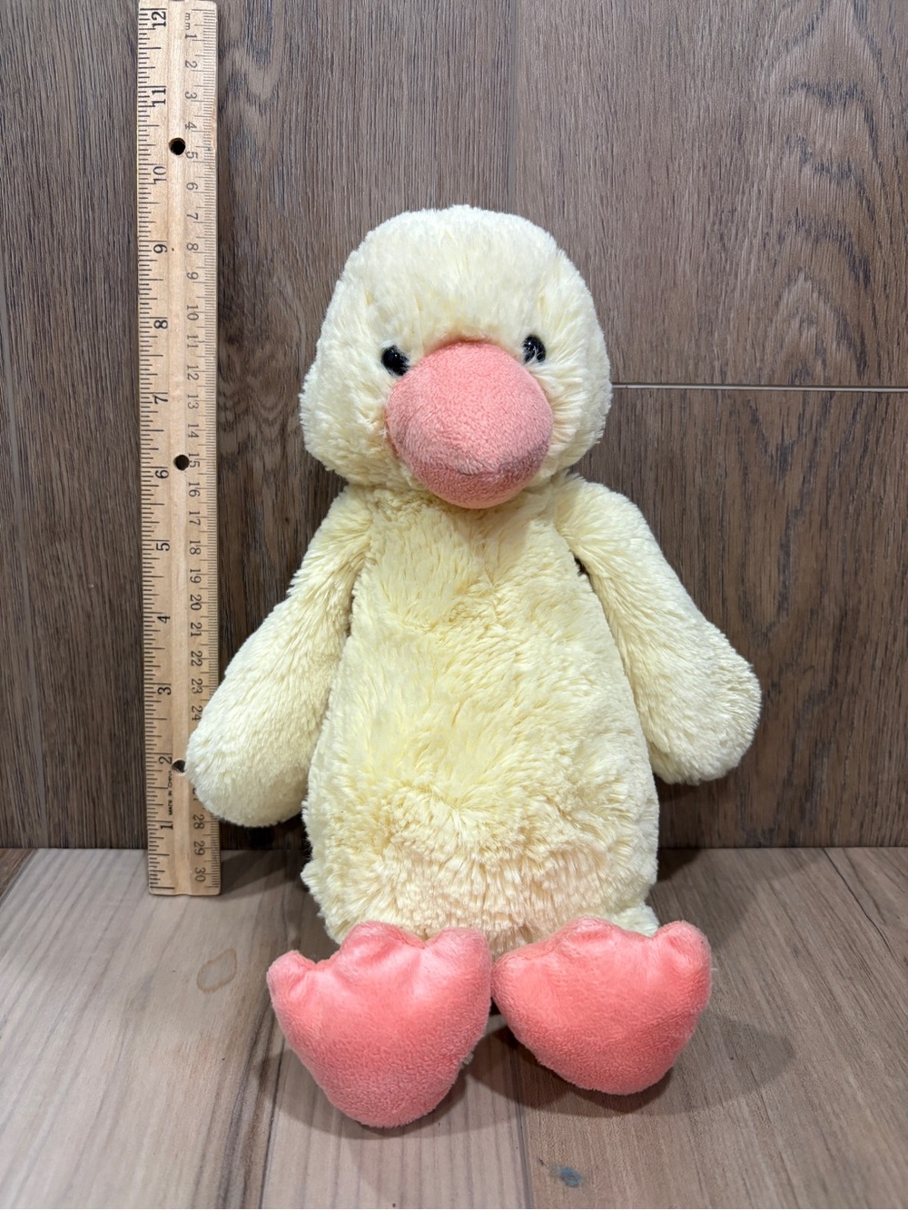 JellyCat Bashful Duckling Plush Yellow Duck Orange Beak & Feet Retired 12”